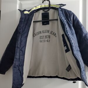Boys Calvin Klein Jeans Navy Jacket Size L (7)